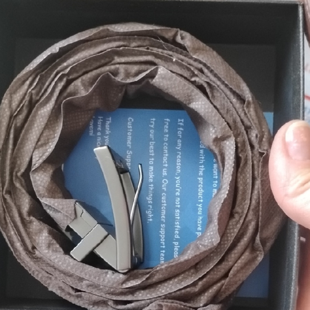 Belt with Brown Leather And Silver Buckle